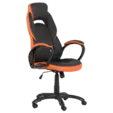 Геймърски стол ЦВЕТАН - еко кожа, черен-оранжев