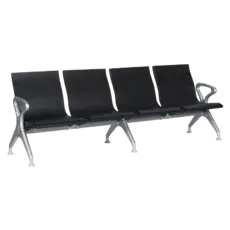 Посетителска пейка BTL - снимка отпред, черен цвят, 4 места