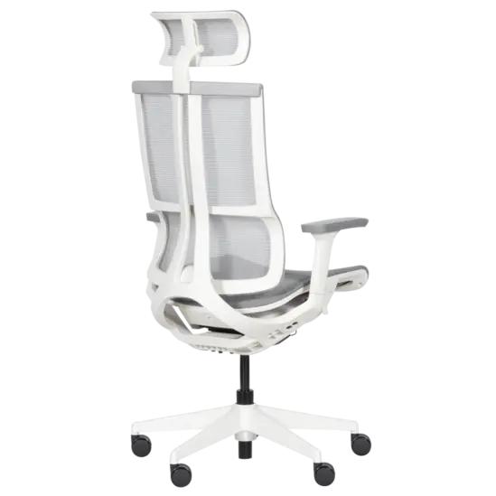 Работен стол НАКСОС-снимка отзад, бял полипропилен