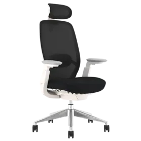 Работен стол ХЕЛИОС- черен меш, сниман отпред