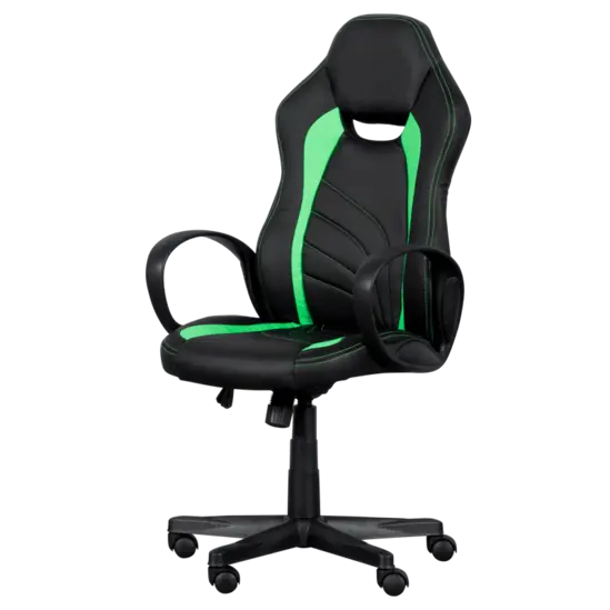 Геймърски стол МАРТИН - черен цвят с зелен