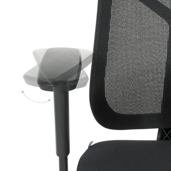 Директорски стол ЙОАН- черни регулириеми подлакътници