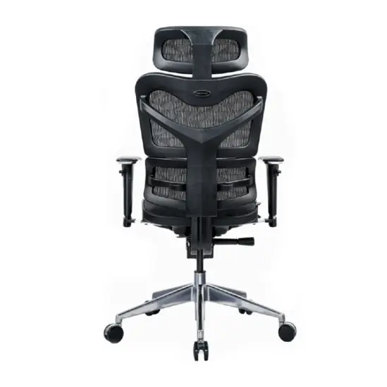 Работен стол ХЕРМЕС-сниман отзад, черна полипропиленова рамка